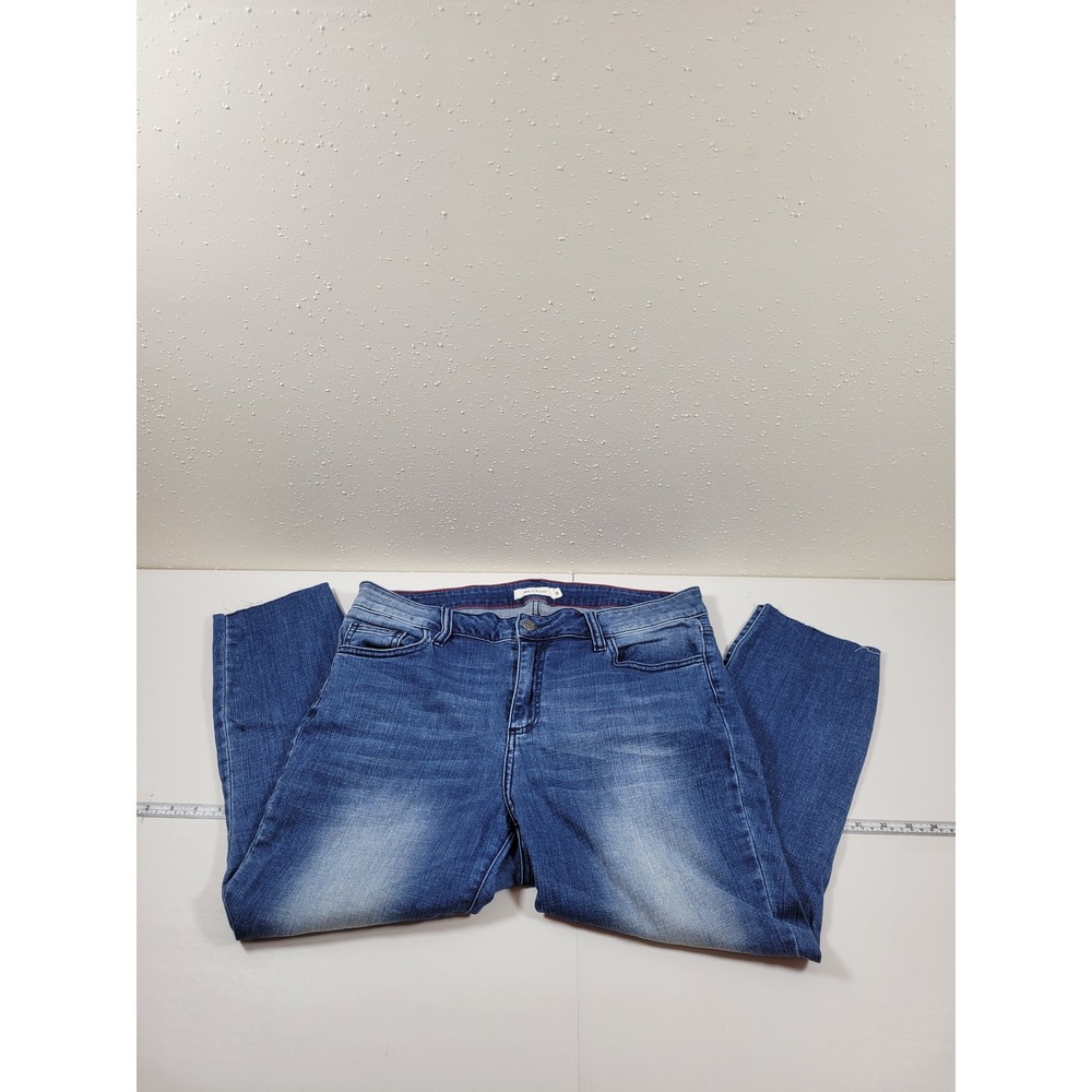 Ms. Cello Skinny Jeans Women 14 Blue Excellent Raw Hem WV75056P